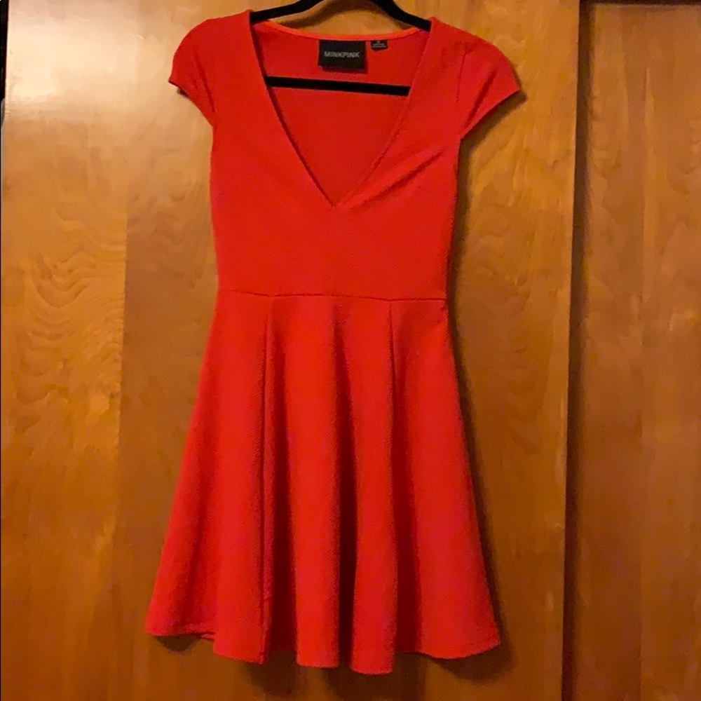 Mink pink Red cocktail dress XS